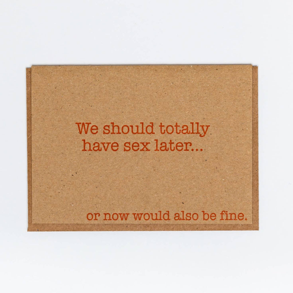 Lady Pilot Letterpress - Sex Later Greeting Card