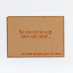 Lady Pilot Letterpress - Sex Later Greeting Card