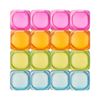 TRUE - Chill Reusable Plastic Ice Cubes - Asst Colors - Pack of 16