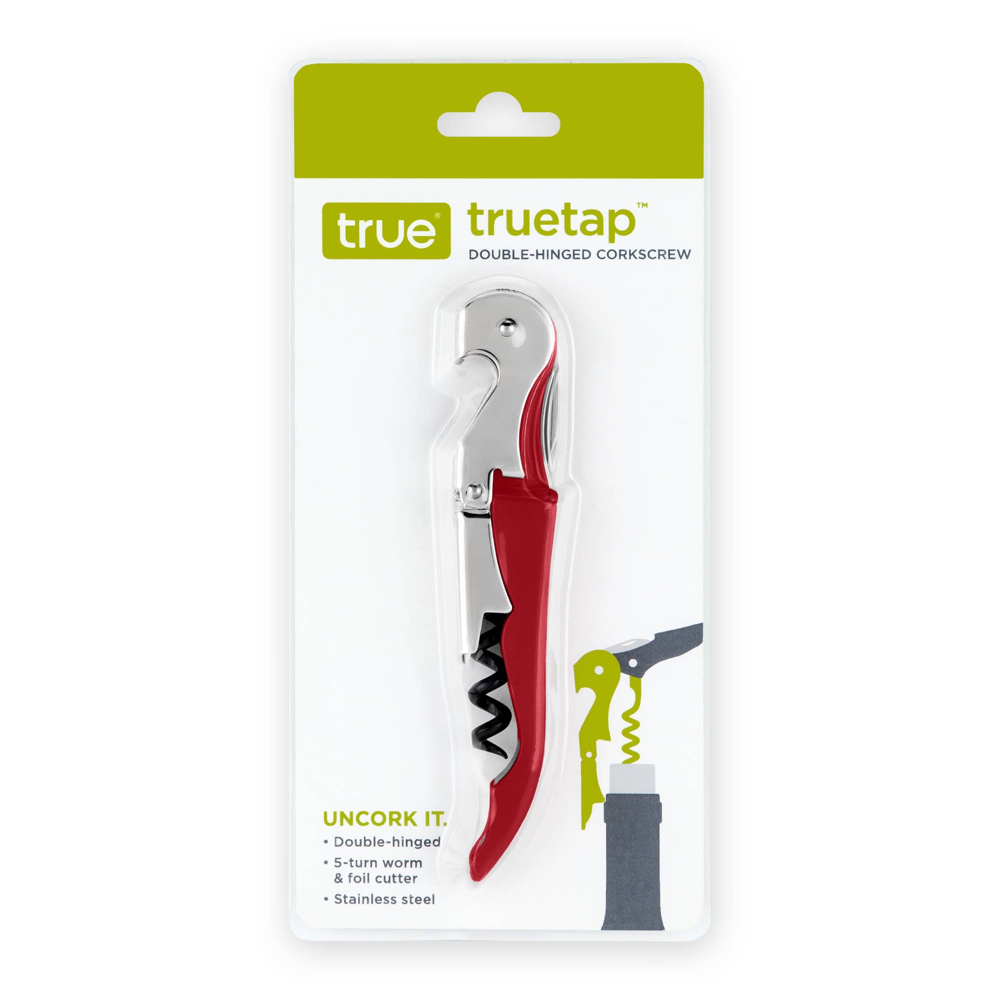 TRUE - Truetap Double-Hinged Corkscrew - ASST COLORS