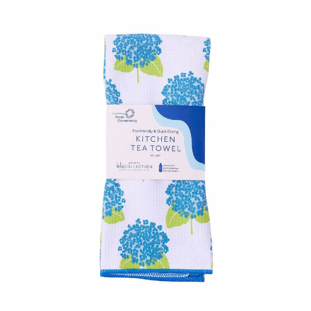 rockflowerpaper - HYDRANGEA BLUE blu Kitchen Tea Towel