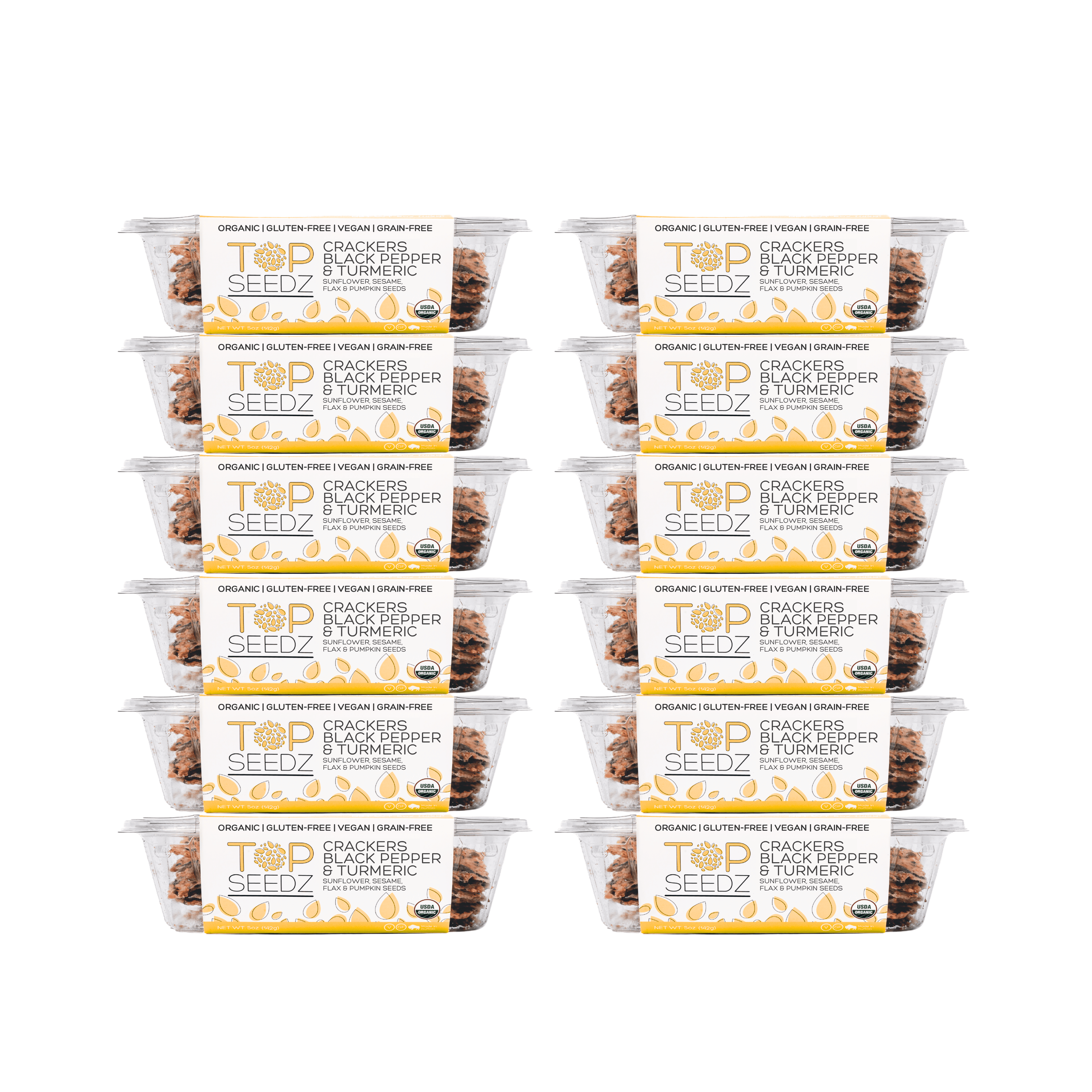 Top Seedz - Black Pepper & Turmeric Crackers - 5oz
