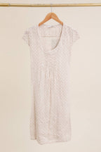 la maison des fibres naturelles - Polka dot patterned linen dress 9109 100% linen