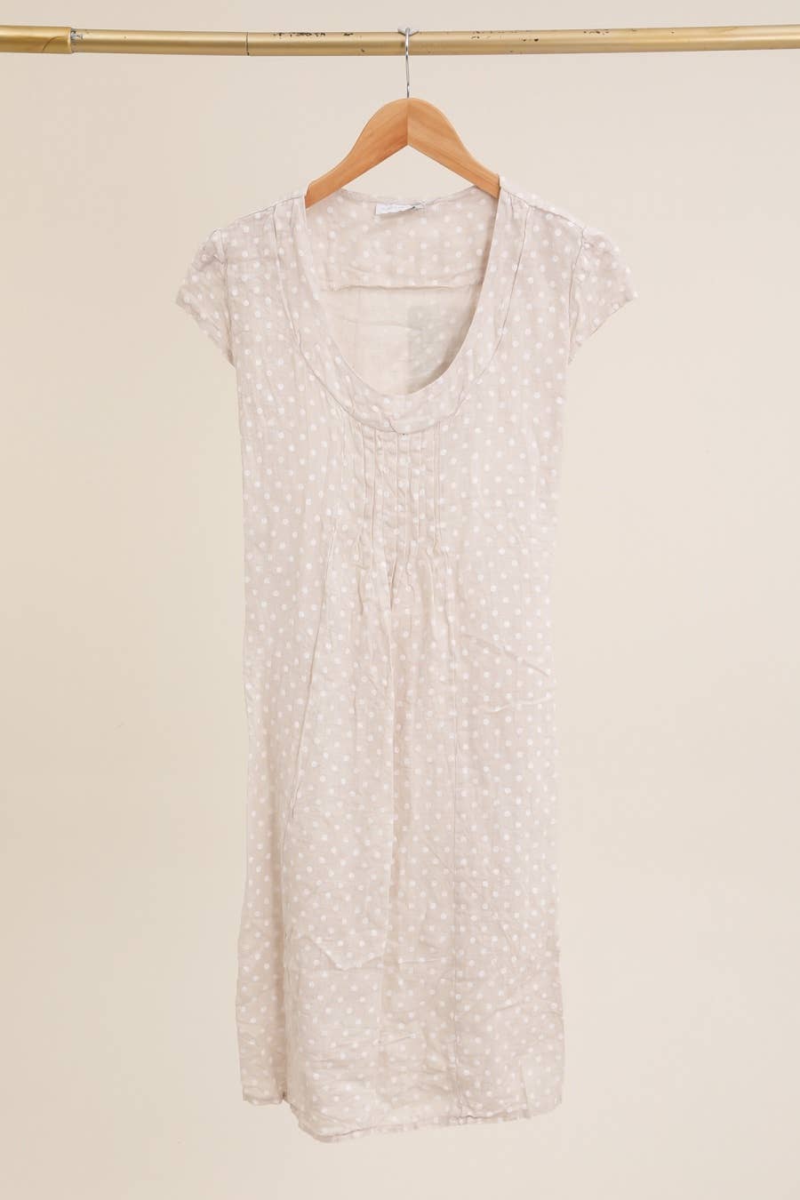 la maison des fibres naturelles - Polka dot patterned linen dress 9109 100% linen