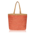 Chloe & Lex - Coral and Natural Jute Tote Bag