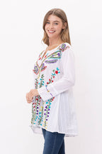 Raj Trading & Imports (USA) Inc. - Darleen Embroidered Top White Multi Embroidery