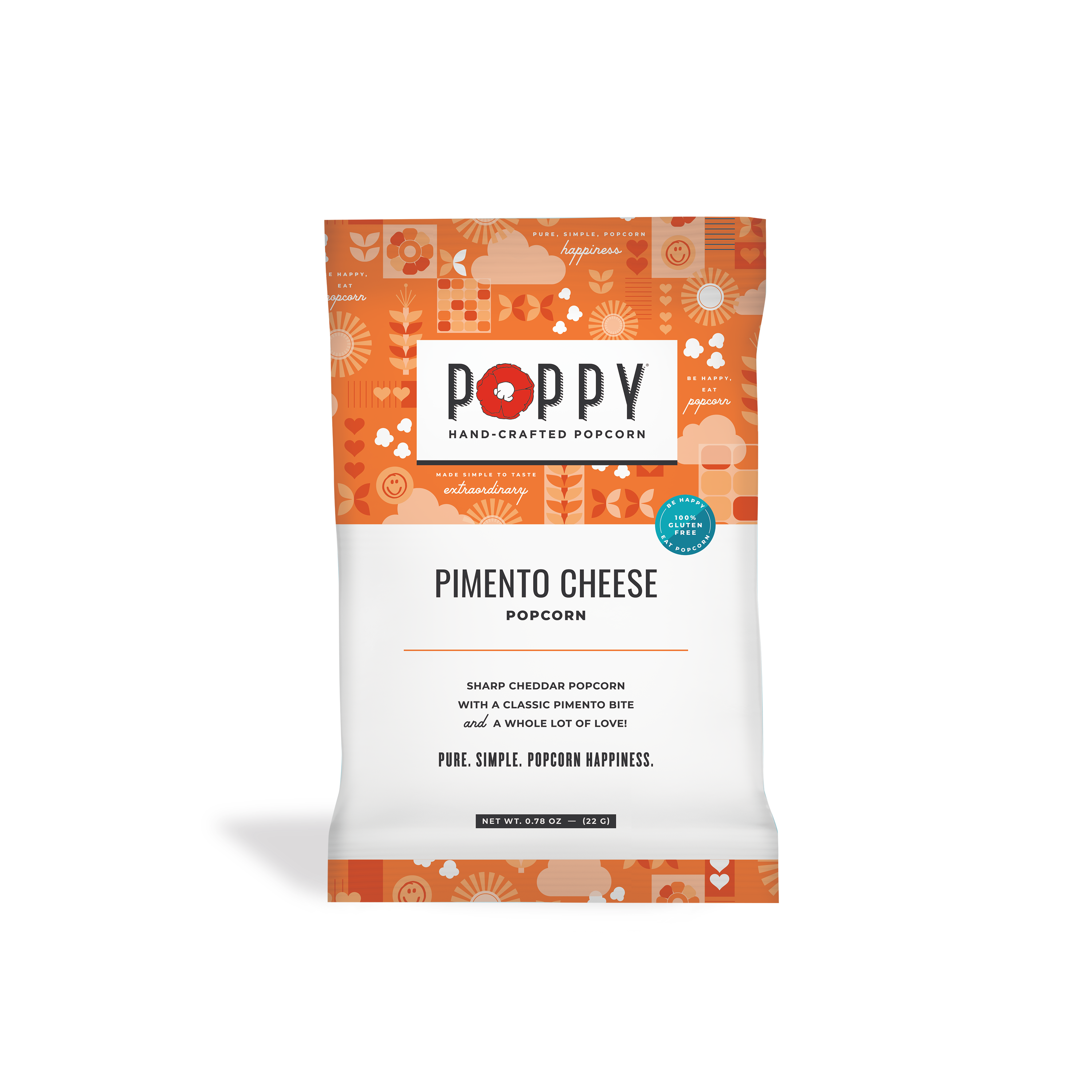Poppy Hand-Crafted Popcorn - Pimento Cheese Snack Bag