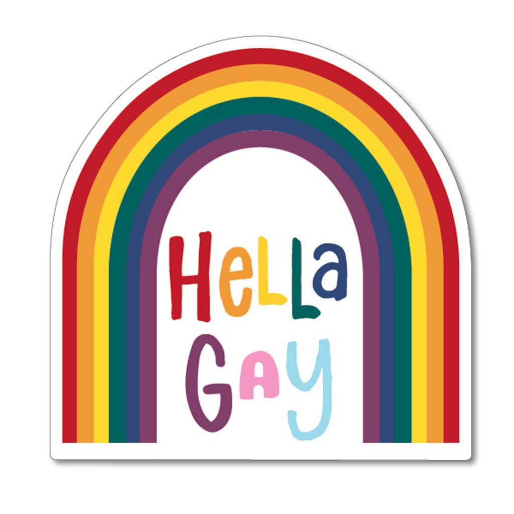Funatic - About Face Designs - Nice Enough Merch Co - Hella Gay Sticker - Closeout | Funatic