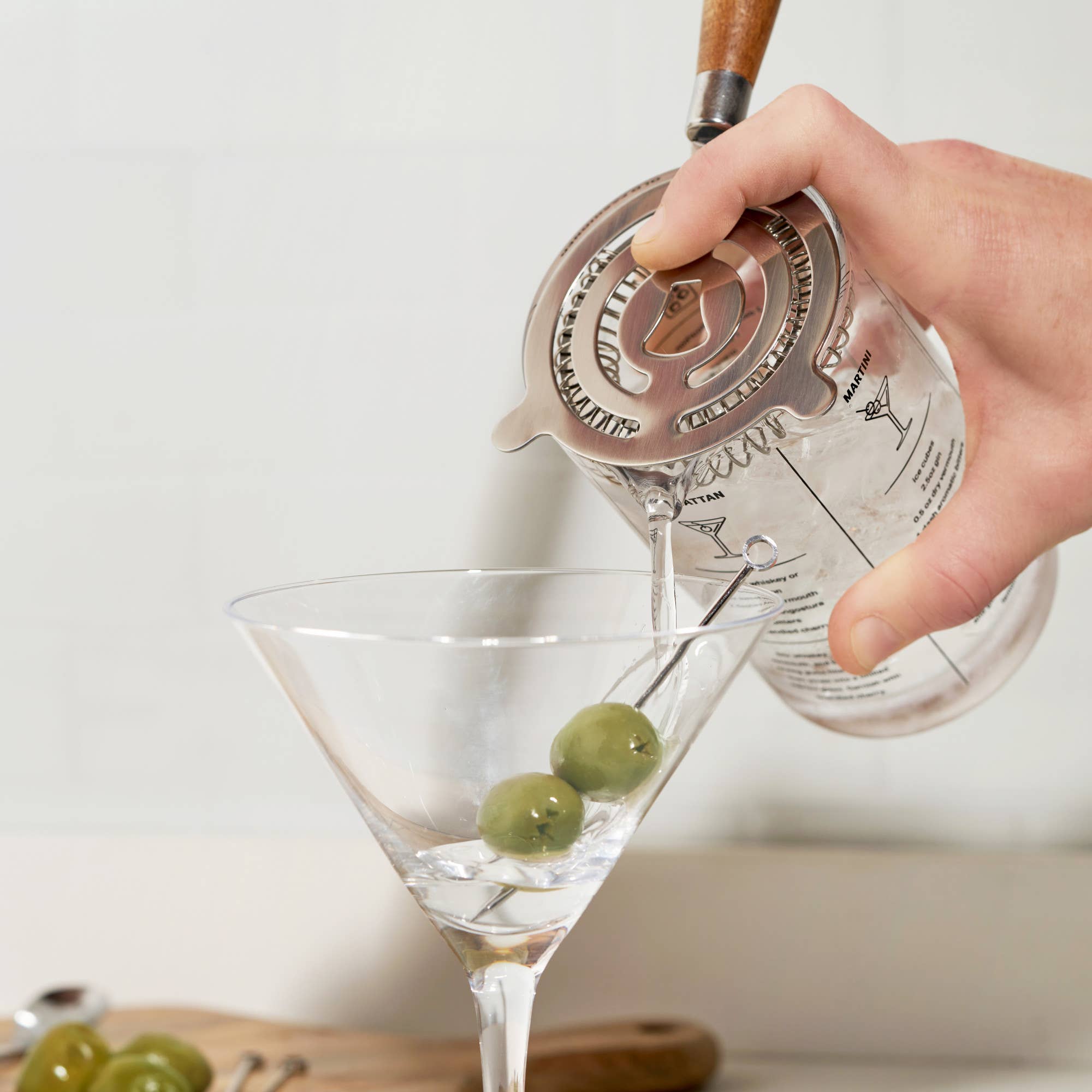TRUE - Cocktail Strainer with Acacia Wood Handle