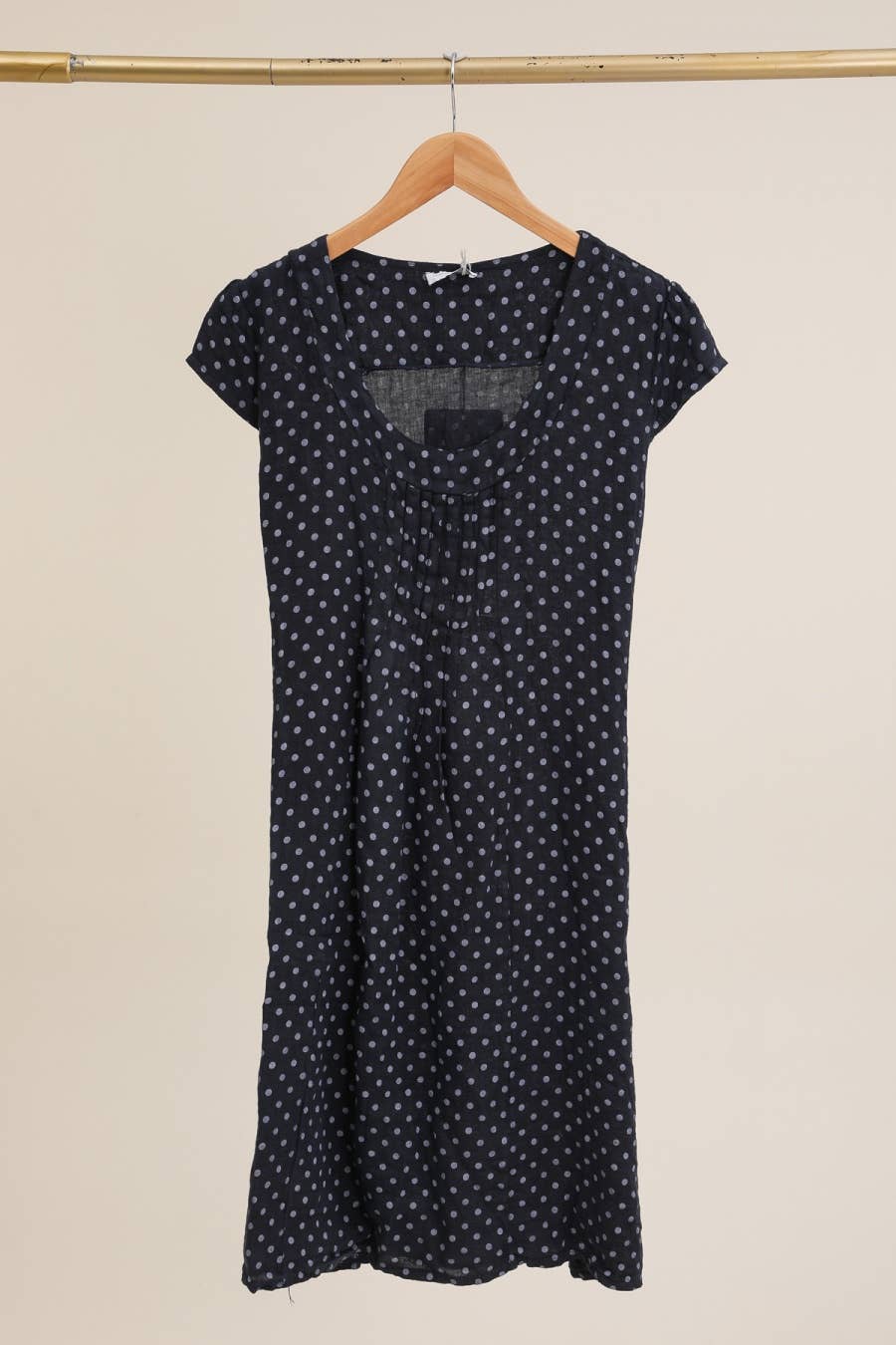 la maison des fibres naturelles - Polka dot patterned linen dress 9109 100% linen