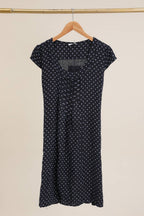 la maison des fibres naturelles - Polka dot patterned linen dress 9109 100% linen