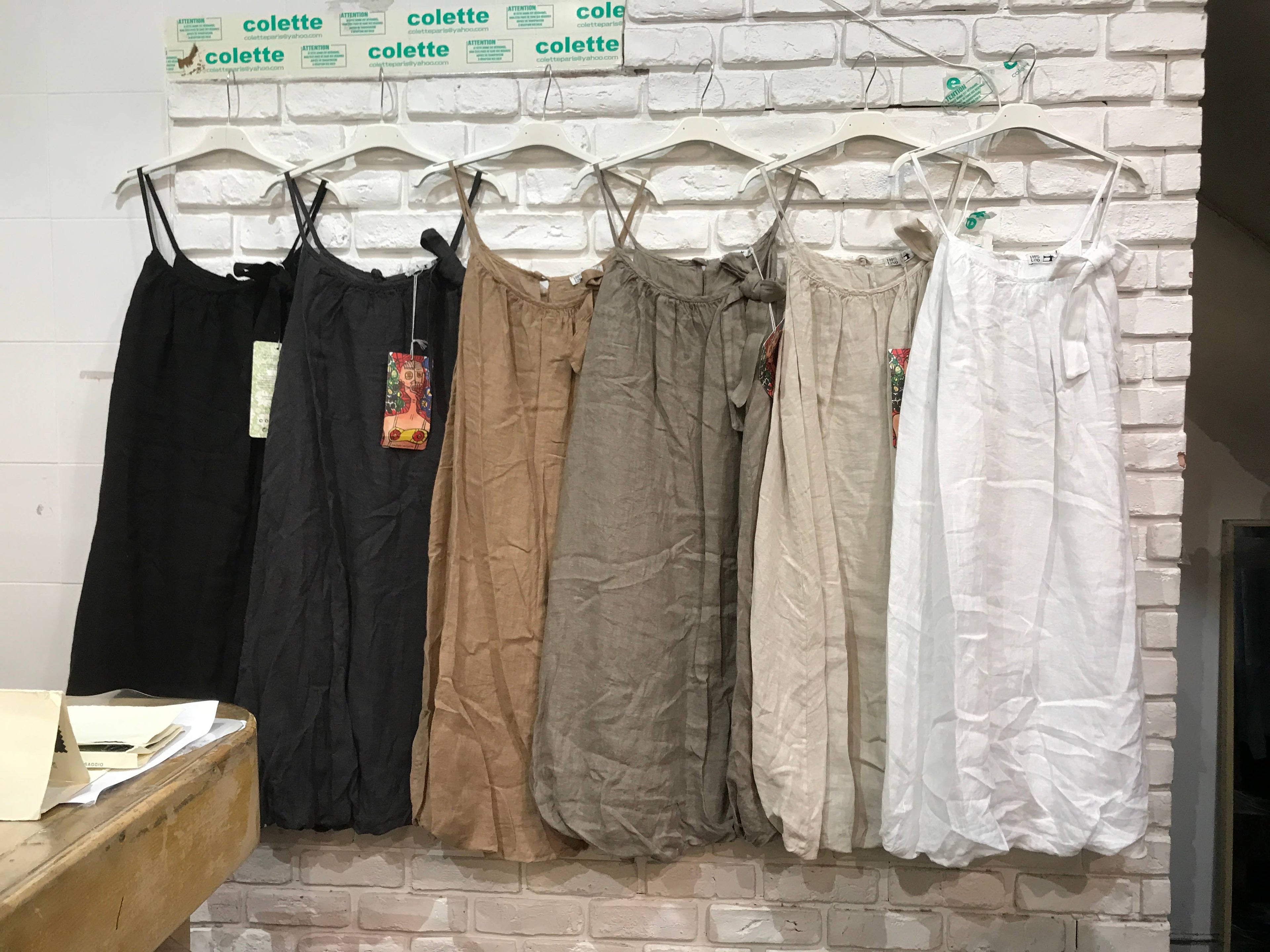 la maison des fibres naturelles - Linen strap dress 72313 100% linen lining 100% cotton