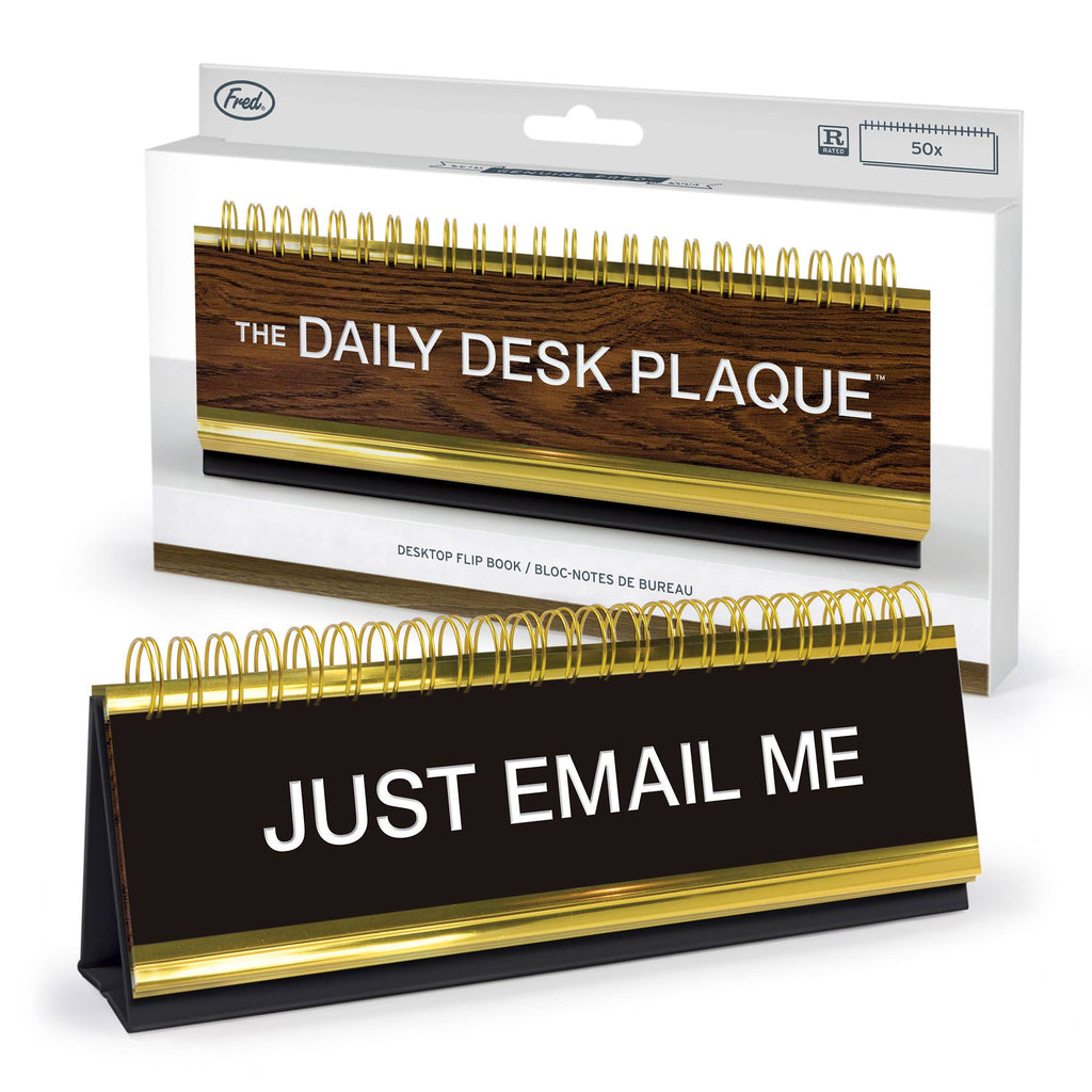 Fred & Friends - Daily Desk Plaque - Desktop Flip Book - 50 Fun Phrases