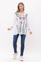 Raj Trading & Imports (USA) Inc. - Darleen Embroidered Top White Multi Embroidery
