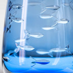 Rolf Glass - School of Fish 15oz Blue Stemless Wine Tumbler Glass