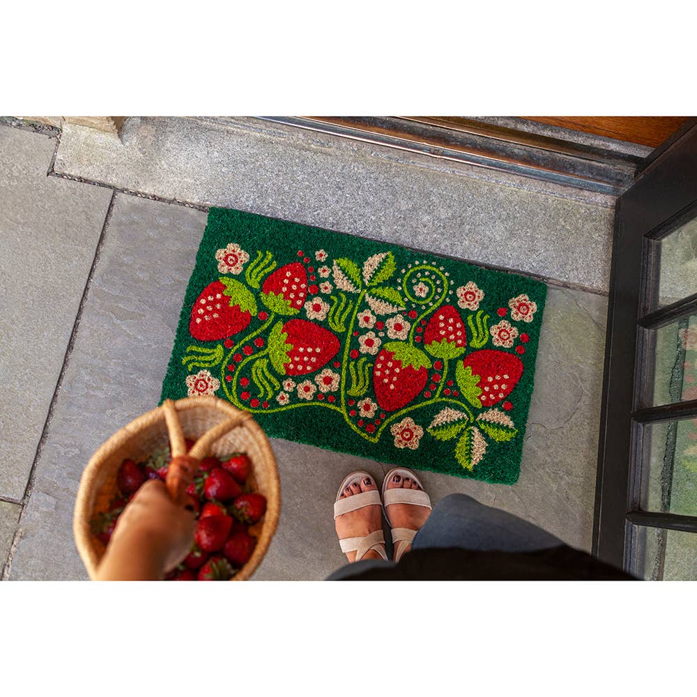 Entryways - Strawberry Vines Handwoven Coconut Fiber Doormat