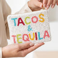 Collections by Fame Accessories - Beaded Tacos And Tequila Coin Purse