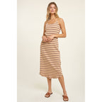 Wishlist Apparel - STRIPED KNIT MIDI DRESS WITH ROUND HEM / WL22-7026