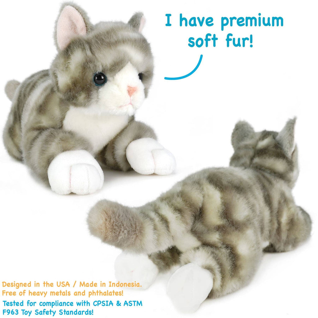 VIAHART Toy Co. - Gavin the Grey Tabby Cat | 13 Inch Stuffed Animal Plush