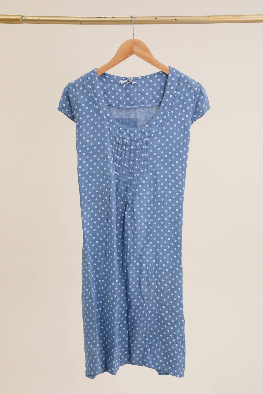 la maison des fibres naturelles - Polka dot patterned linen dress 9109 100% linen