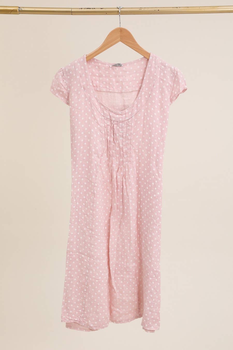 la maison des fibres naturelles - Polka dot patterned linen dress 9109 100% linen