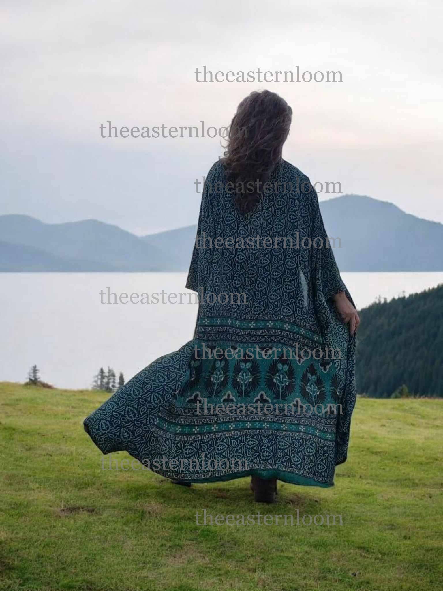 The Eastern Loom - Silk Soft Kimono | Upcycle Luxury Robe - One Size