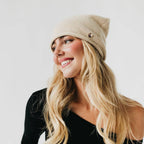 Pretty Simple - Cable Rolled Edge Cashmere Beanie