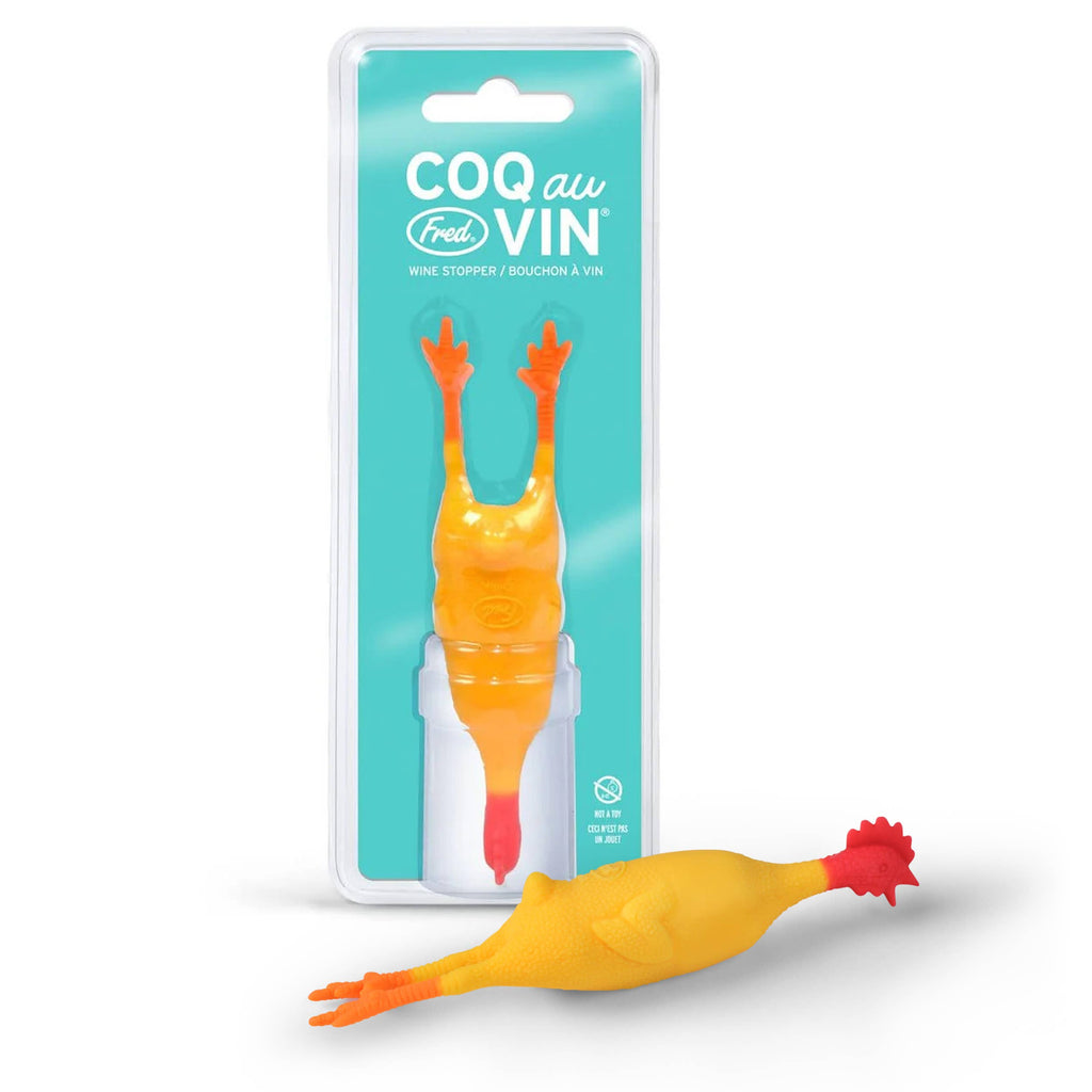 Fred & Friends - Coq Au Vin - Rubber Chicken Wine Stopper