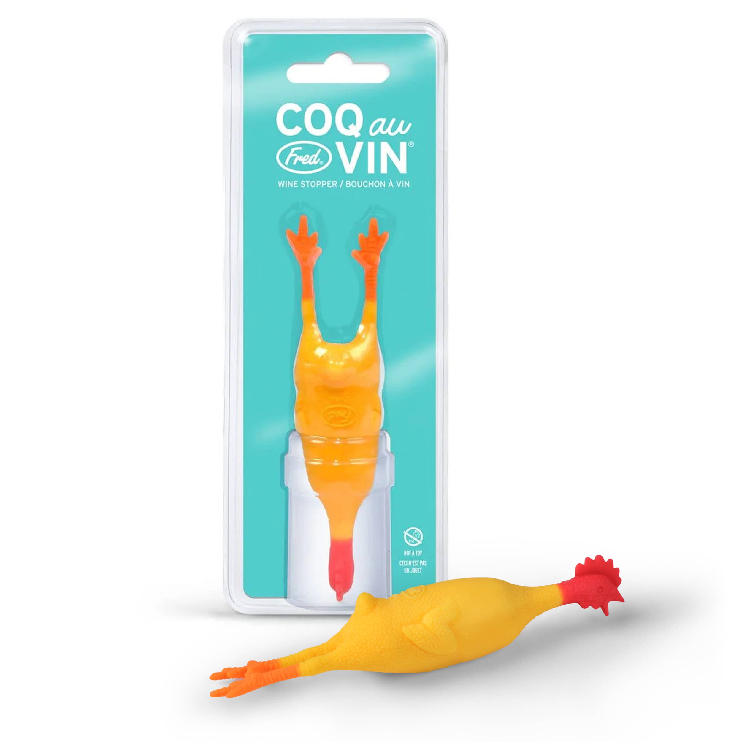 Fred & Friends - Coq Au Vin - Rubber Chicken Wine Stopper