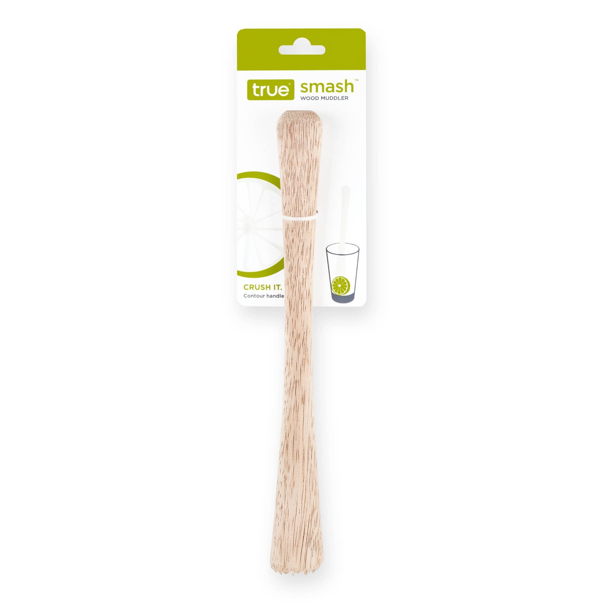 TRUE - Smash Natural Wood Muddler with Serrated Base