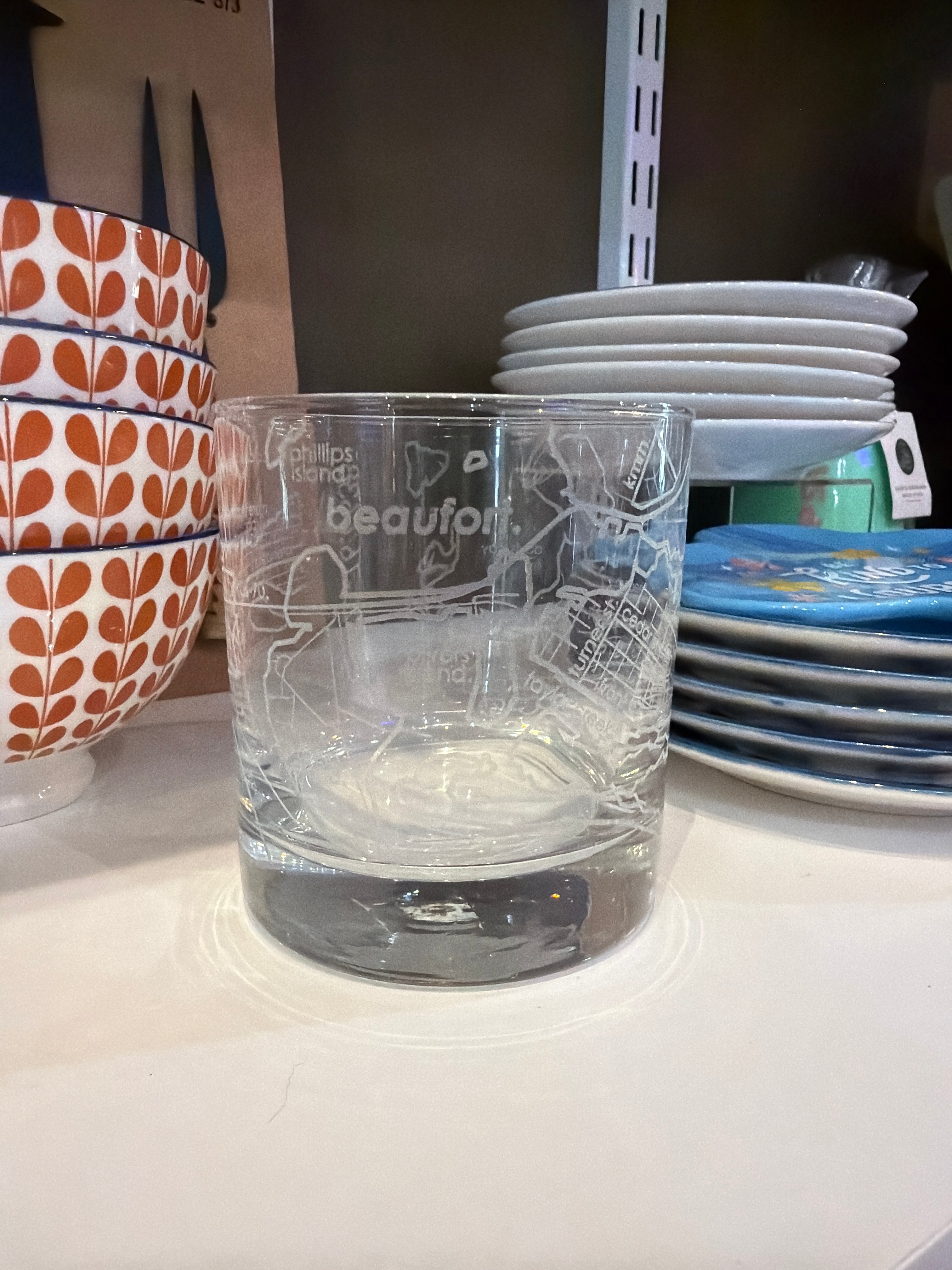 Well Told - Beaufort, NC Map - Whiskey Rocks Glass