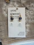 Live Oak Designs - Sapphire and Rainbow Moonstone on Gold Filled Earrings