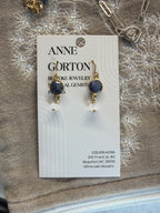 Live Oak Designs - Sapphire and Rainbow Moonstone on Gold Filled Earrings