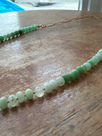 Live Oak Designs - Oval Cable Chain With Green Opal on Silk Necklace
