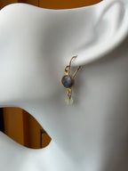 Live Oak Designs - Sapphire and Rainbow Moonstone on Gold Filled Earrings