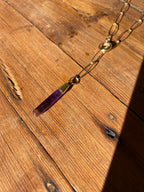 Live Oak Designs - 18” Oval Chain with Amethyst Pendant