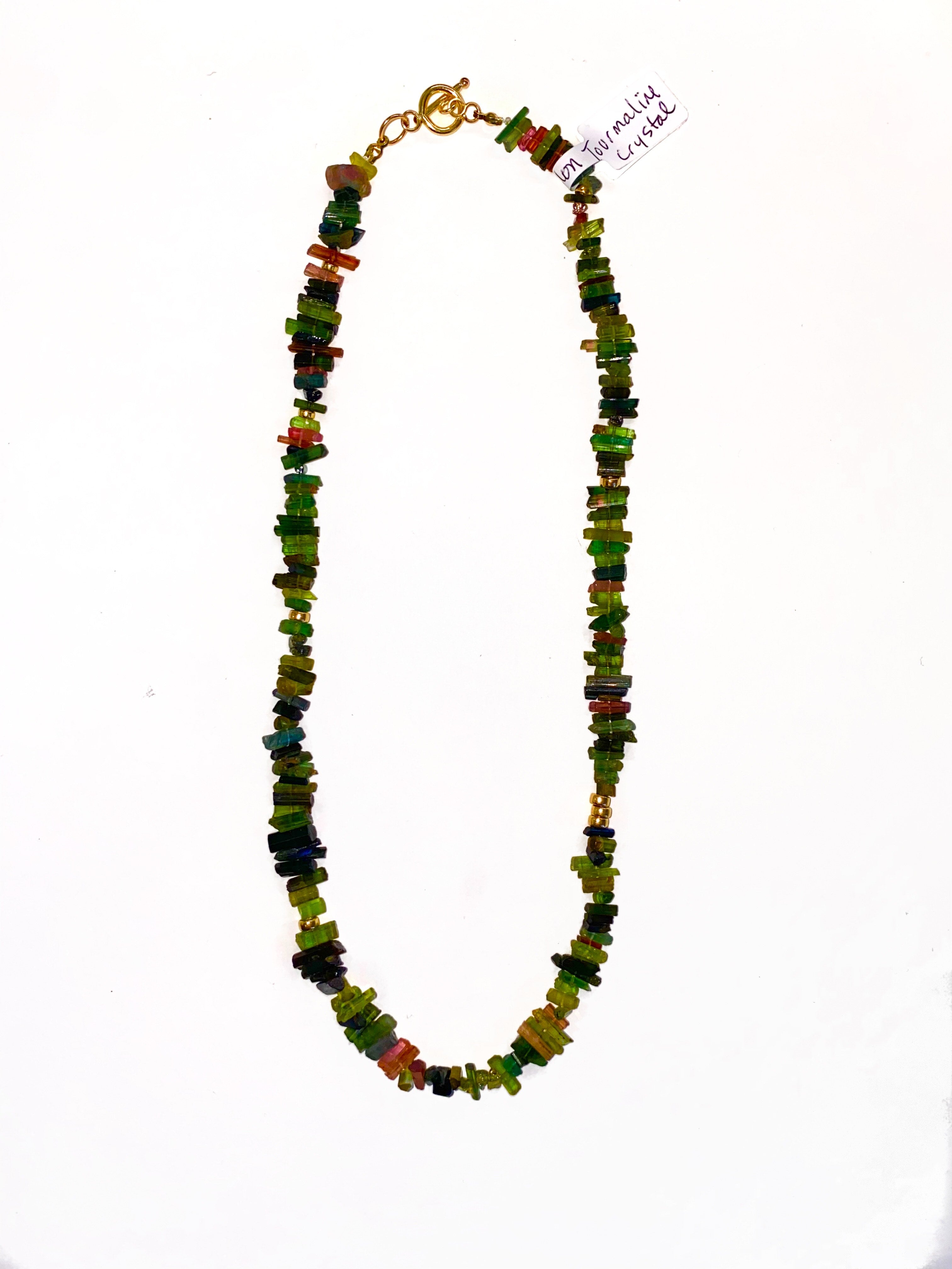 Live Oak Designs - Watermelon Tourmaline Crystal Necklace