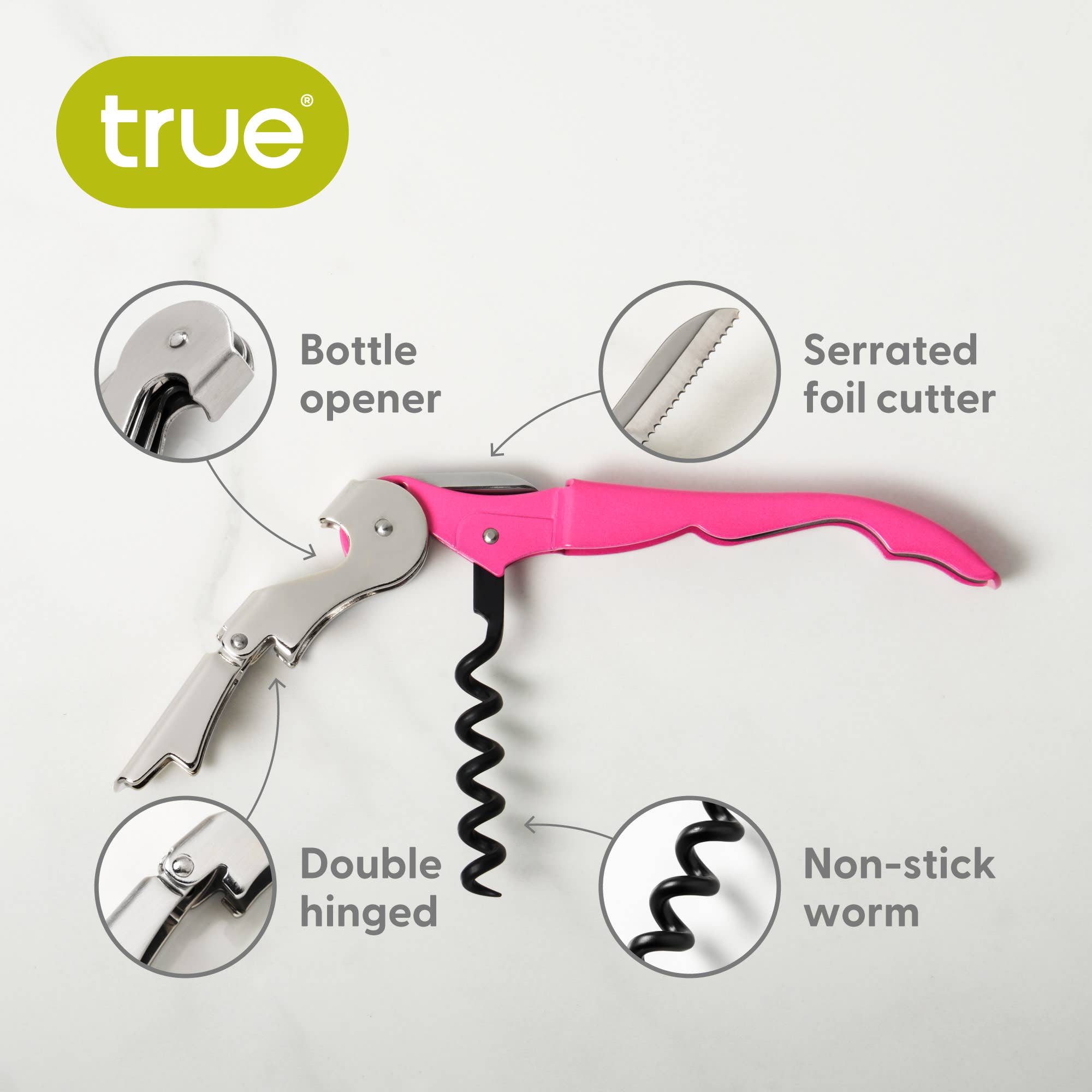 TRUE - Truetap Double-Hinged Corkscrew - ASST COLORS