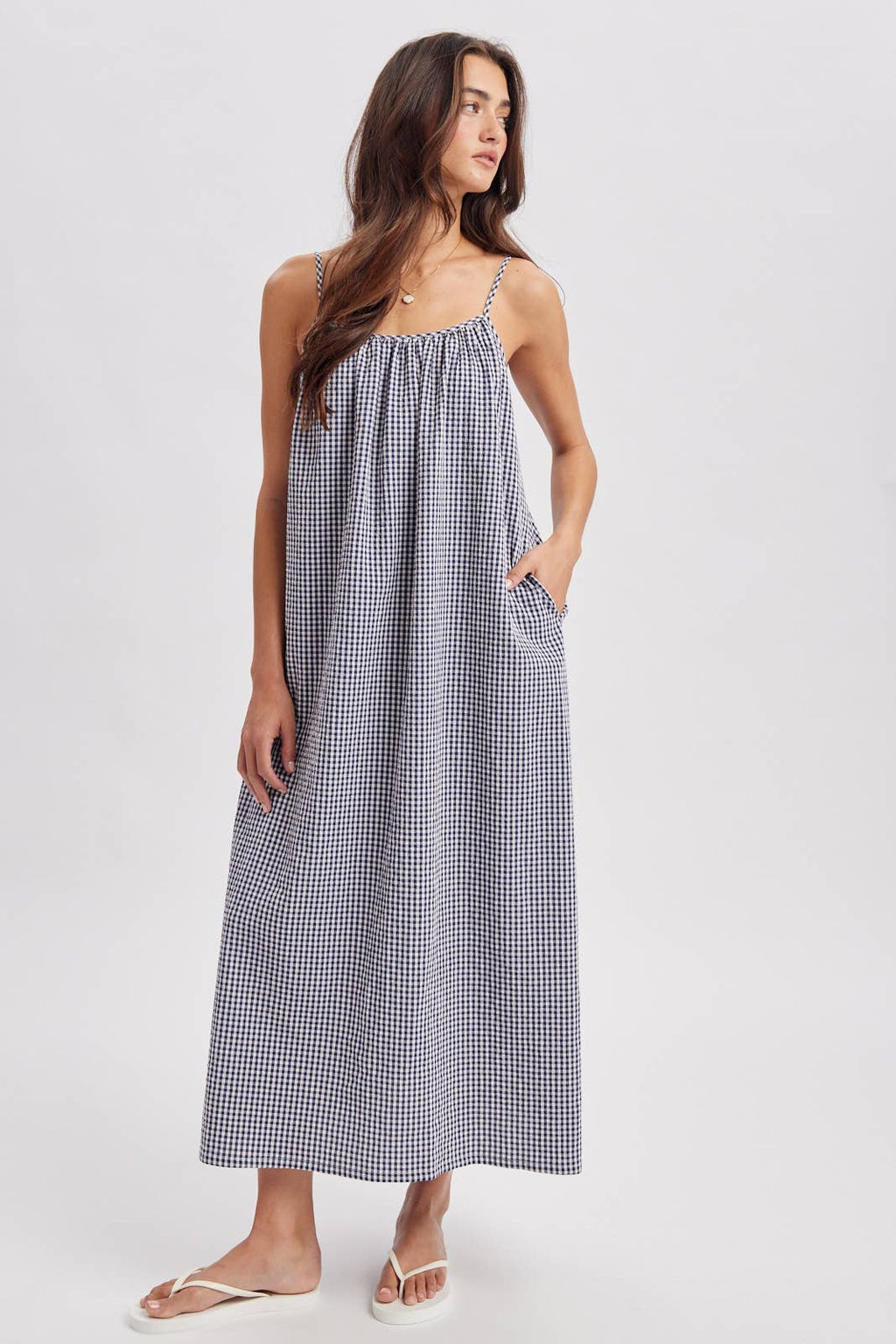 Wishlist Apparel - GINGHAM CAMI MIDI DRESS