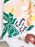The Coin Laundry - Fancy as Fuck - PINK/GREEN Modern Floral Kitchen Towel