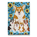 Naked Decor - Must Love Corgi - Corgis and Sun Flowers Tea Towel 