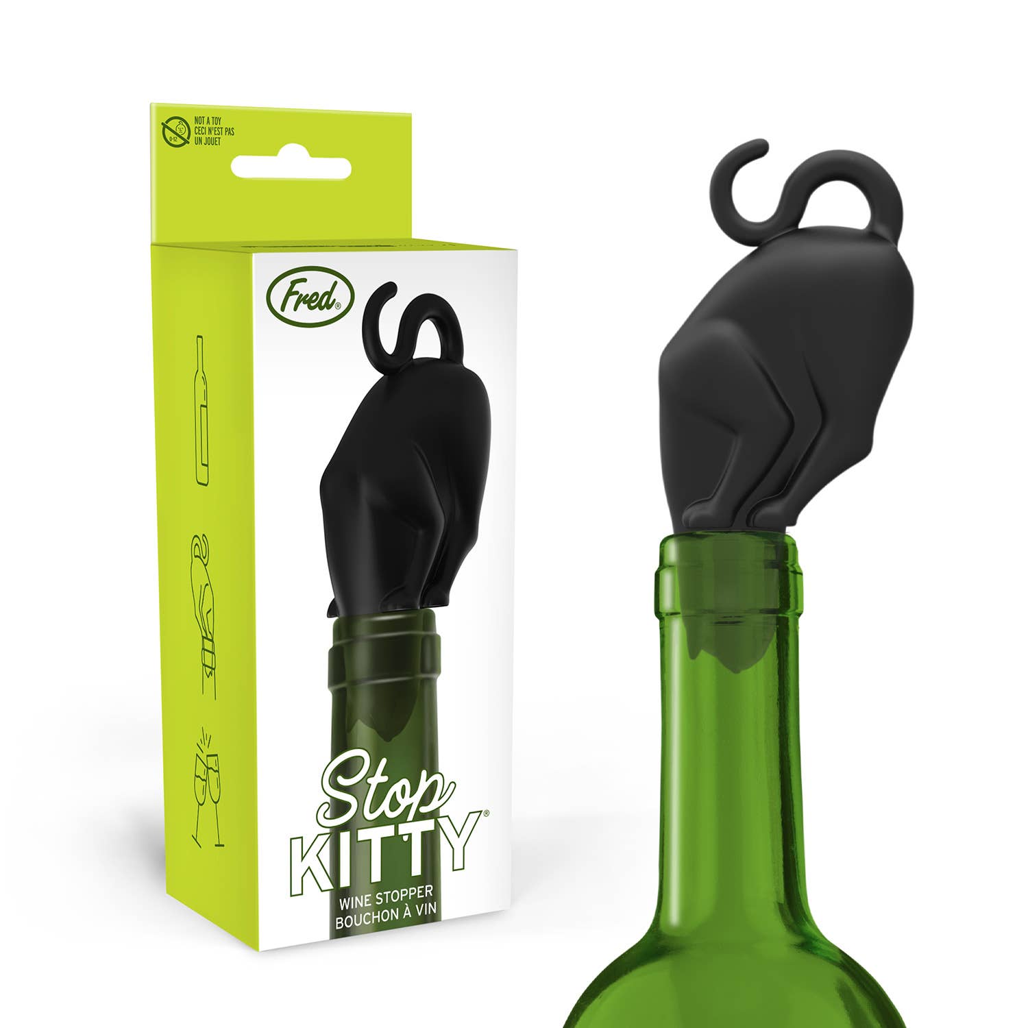 Fred & Friends - Stop Kitty - Cat Bottle & Wine Stopper