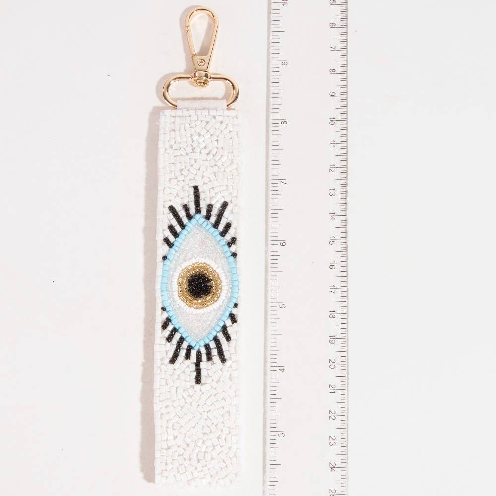 Collections by Fame Accessories - Intricate Beaded Evil Eye Keychain