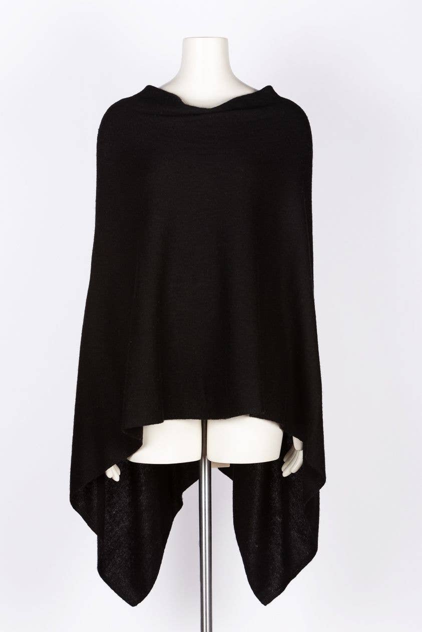 Dolma - Cashmere Poncho Black