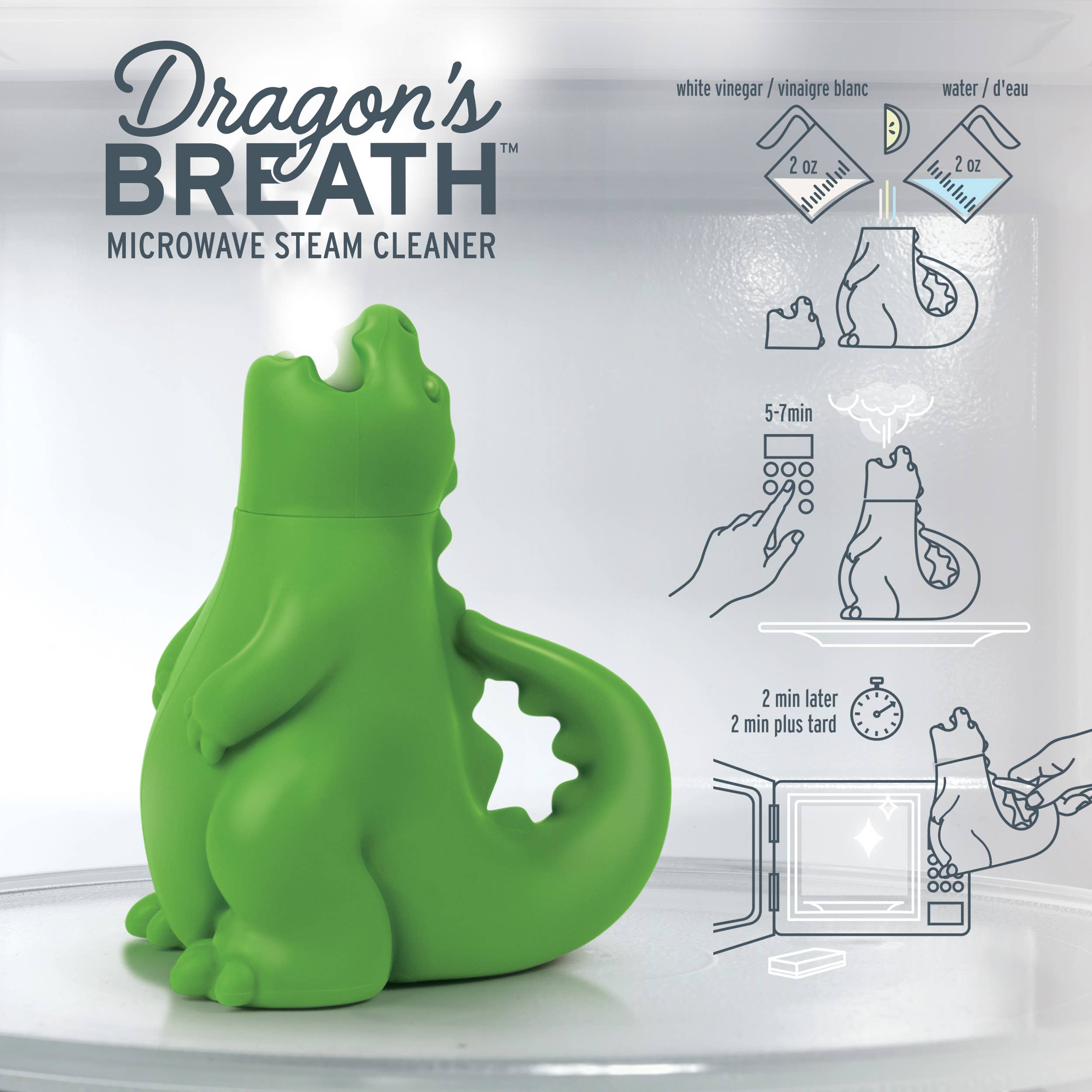 Fred & Friends - Dragon's Breath - Microwave Steam Cleaner