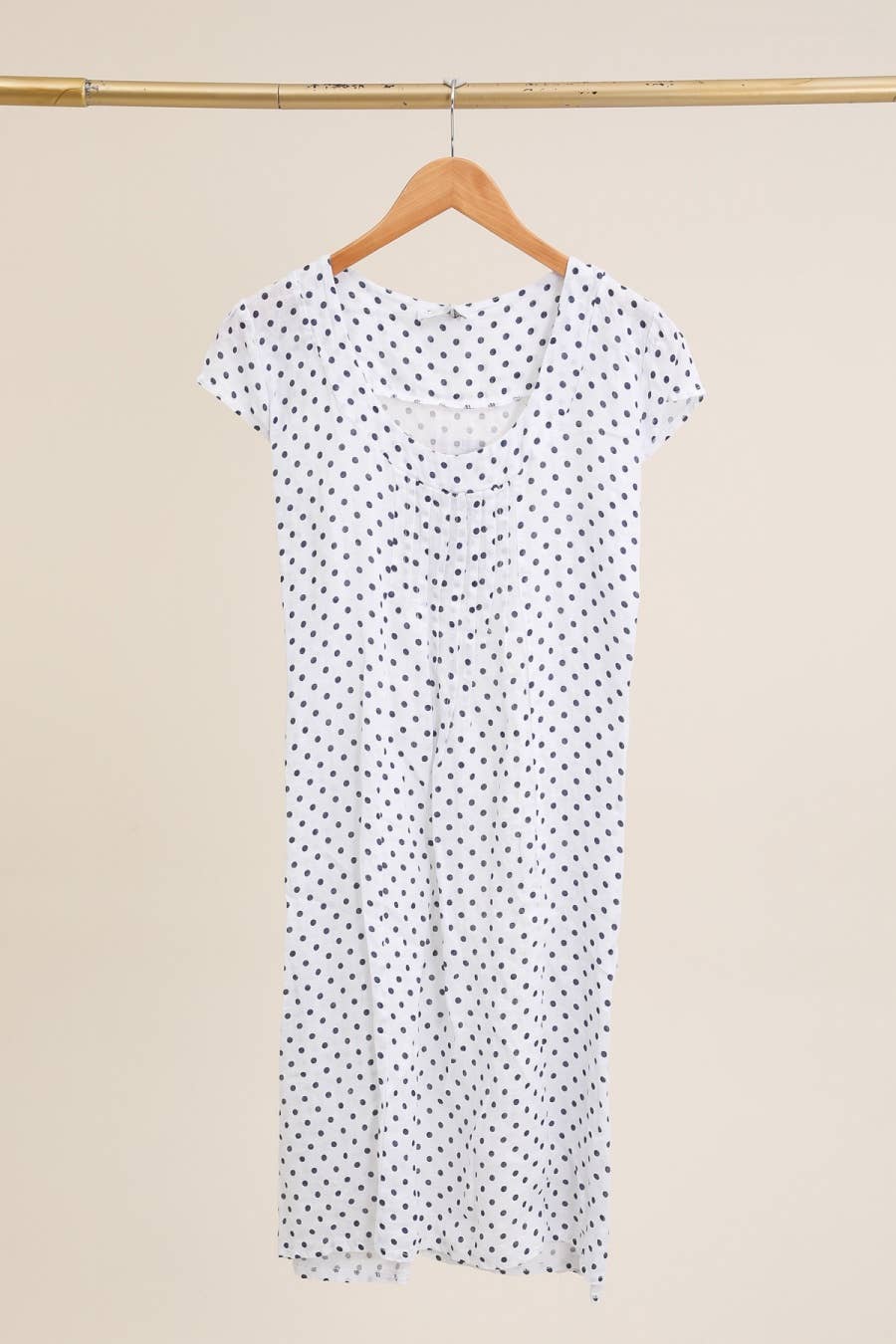 la maison des fibres naturelles - Polka dot patterned linen dress 9109 100% linen