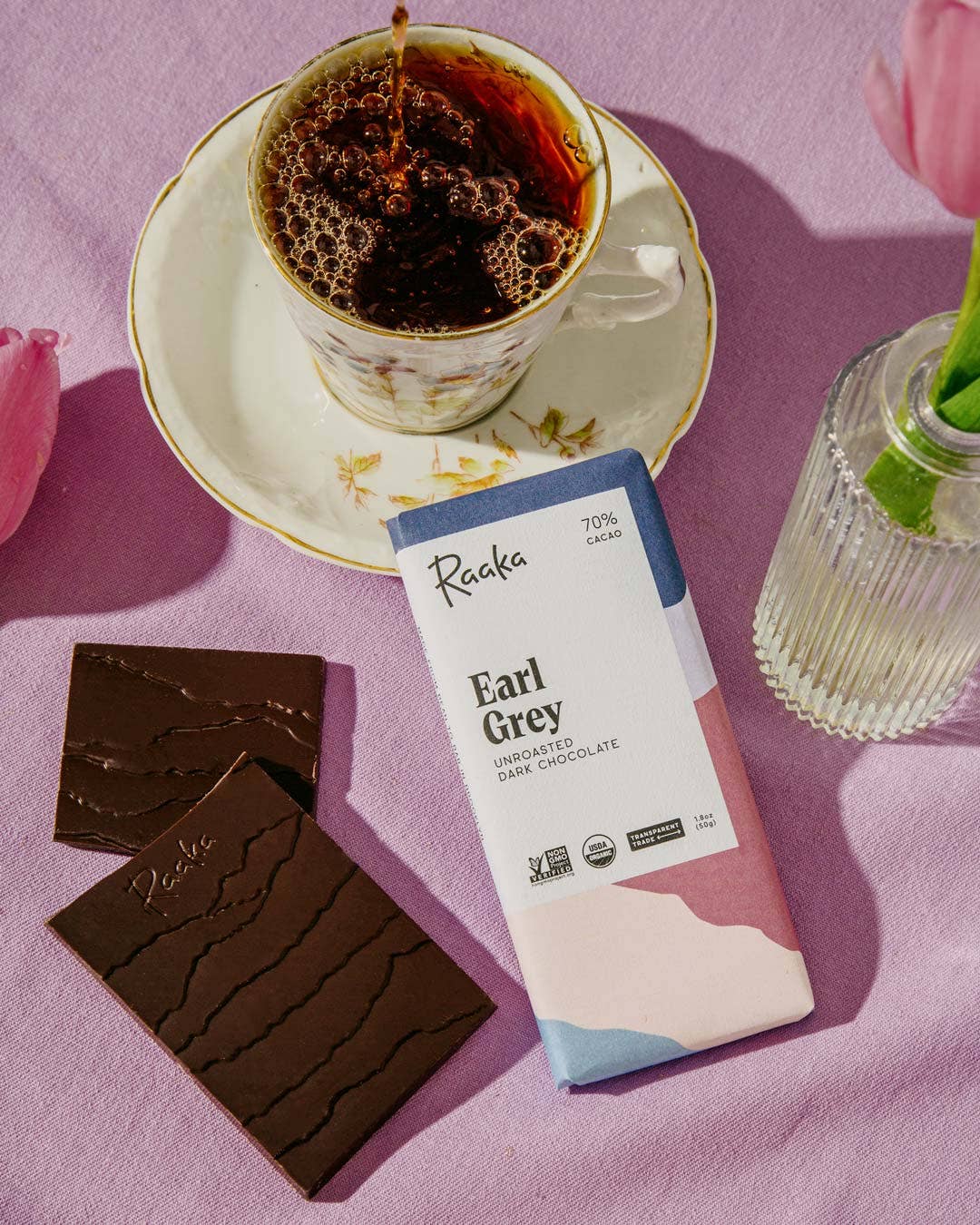 Raaka Chocolate - 68% Earl Grey Tea Chocolate - Spring Limited Batch