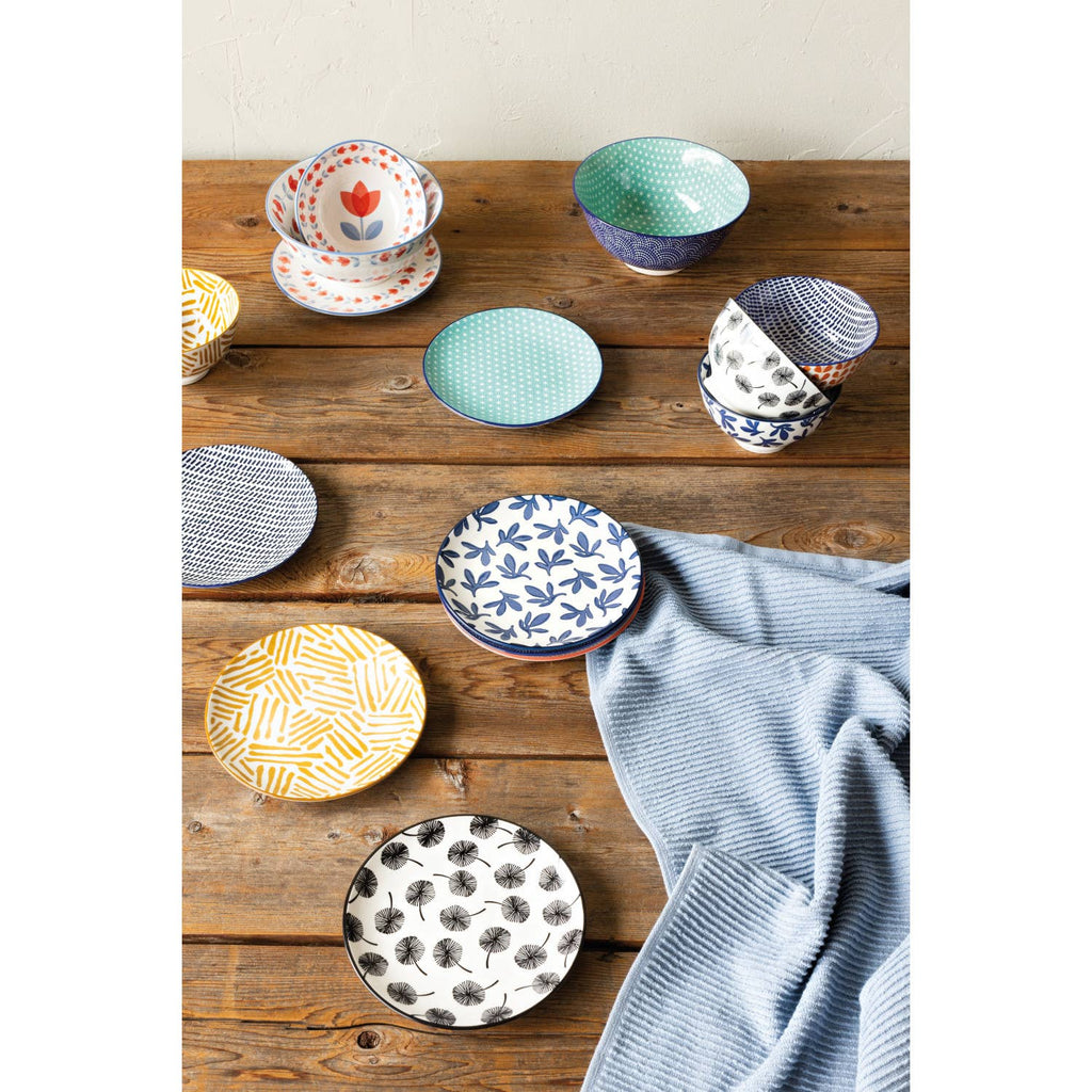 Now Designs by Danica - Blue Floral Stamped Appetizer Plate 6 inch
