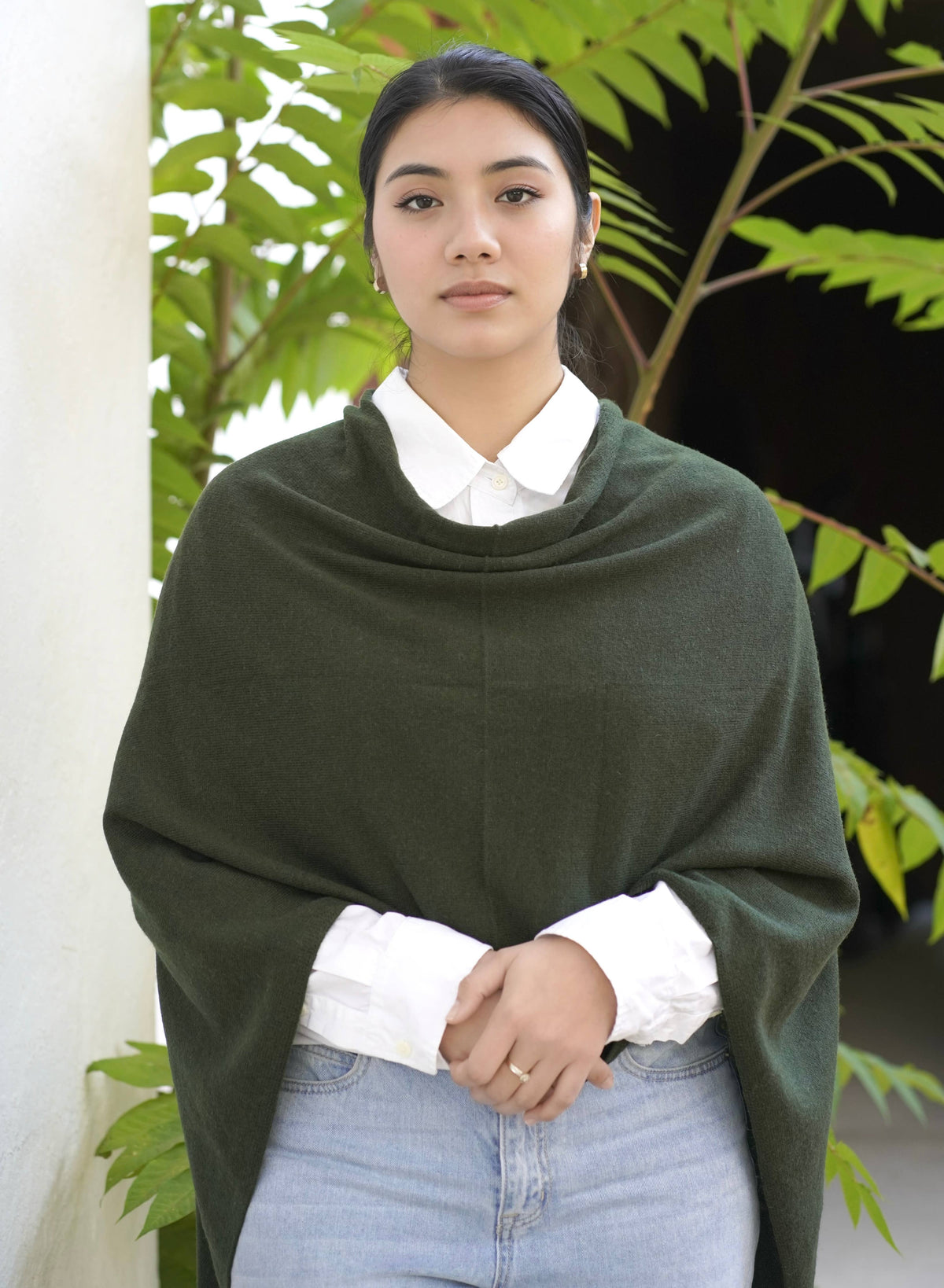 Dolma - Cashmere Poncho Seaweed 