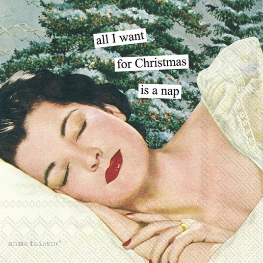 Anne Taintor - "Nap" Christmas Cocktail Napkins